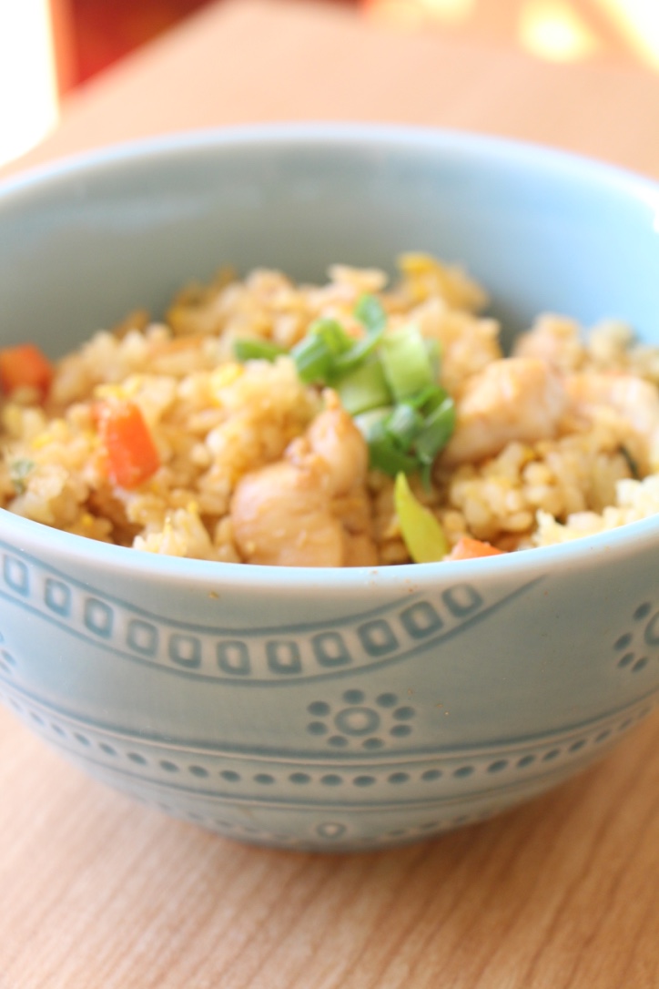 Healthified Cantonese style Chicken Fried Rice (雞肉炒飯)