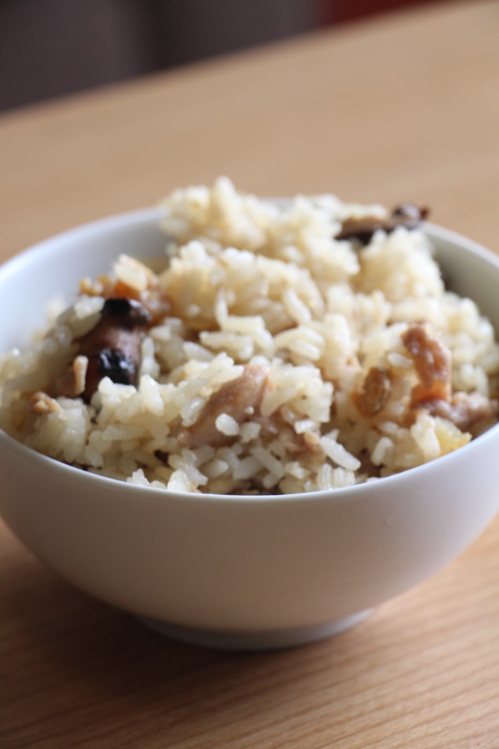 Family Recipe: Cantonese Chicken and Shiitake Mushroom Rice Cooker Rice (GF, Oil-Free)