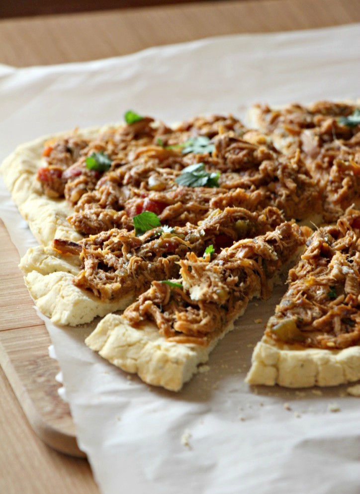 Grain-Free Pulled Mexican Chicken Pizza (DF, Nut-Free)