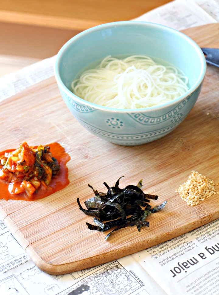 Korean Warm Noodle Soup + 2 Incredible Side Dishes (GF, Oil-Free)