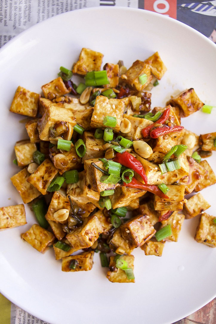 Vegan Kung Pao Tofu (GF, Oil-Free)