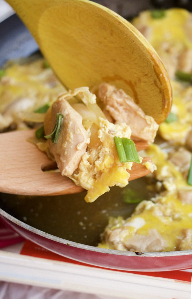 Oyakodon Japanese Chicken and Egg (GF, Oil-Free) - Unconventional Cooks