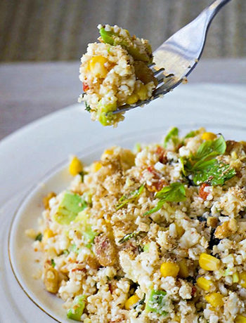 Mediterranean Cauliflower Couscous (Grain Free, GF, DF, Vegan, Oil-Free)