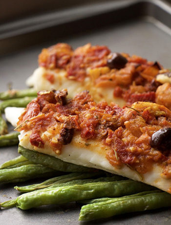 Healthy Mediterranean Tilapia with Tomato-Olive Sauce (GF, Nut-Free, DF)