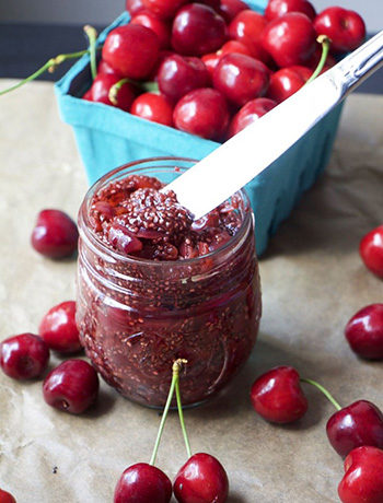 Unbelievably Easy Cherry Chia Jam (Refined Sugar Free, Paleo,Vegan)