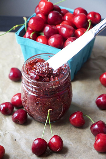 Unbelievably Easy Cherry Chia Jam (Refined Sugar Free, Paleo,Vegan)