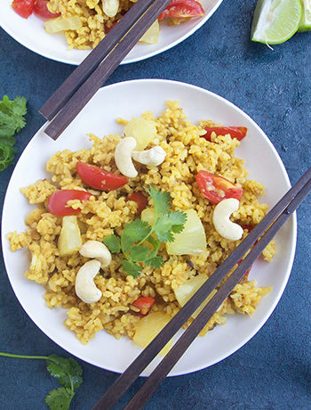 Thai Vegan Pineapple Fried Rice with Cashews (GF)