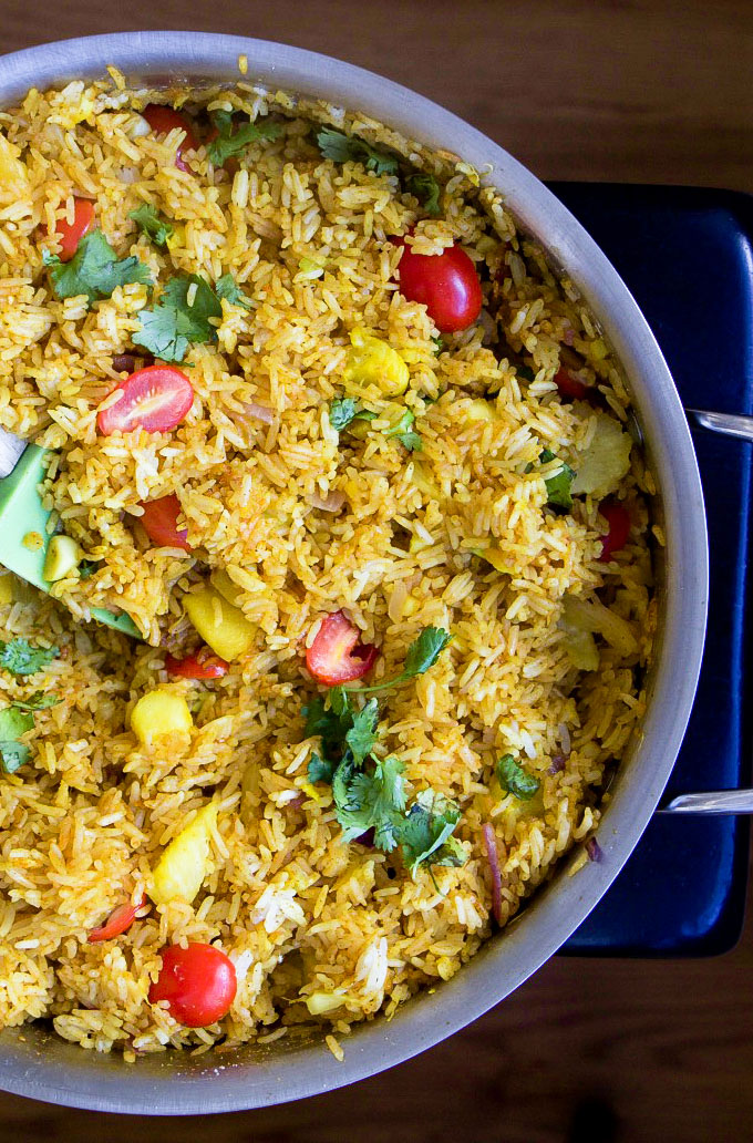 Thai Vegan Pineapple Fried Rice with Cashews (GF) - Unconventional Cooks
