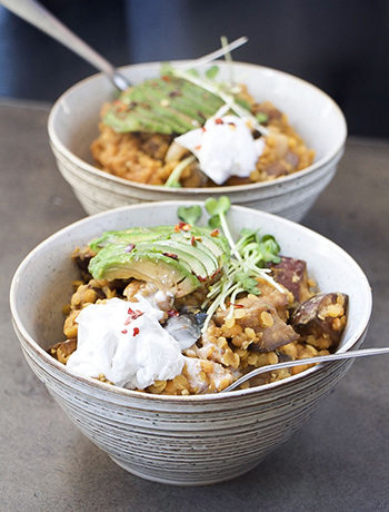 Best Ever Weeknight Eggplant & Lentil Curry Dahl (GF, Vegan, Oil-Free)