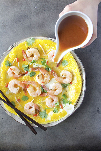 Shrimp Egg Foo Young with Sweet Sour Sauce (GF)