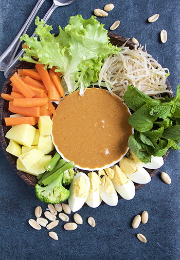 Healthy Gado-Gado Salad with the Best Peanut Sauce