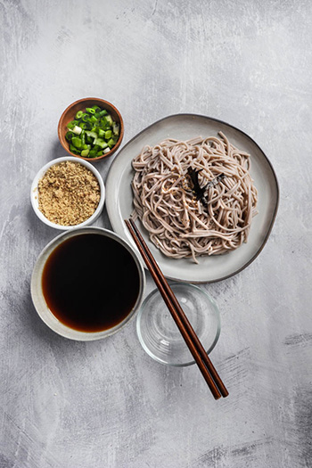 Chilled Soba Noodles with Walnut Dipping Sauce (Kurumi Soba)