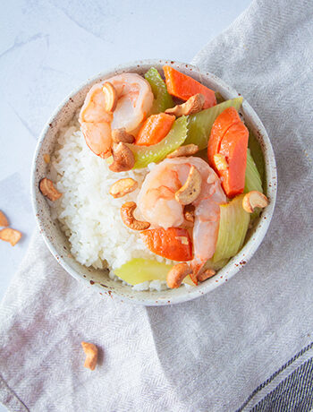 Healthy Cashew Shrimp (Oil Free)