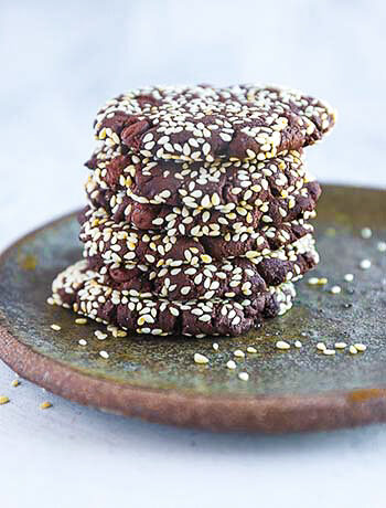 Double Chocolate Sesame Cookies (GF, Vegan)