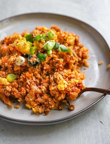 The BEST Cauliflower Kimchi Fried Rice (High Protein, GF, DF)