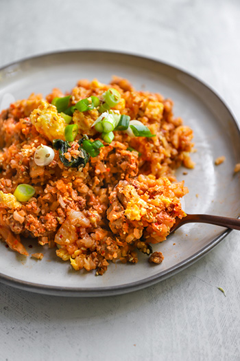 The BEST Cauliflower Kimchi Fried Rice (High Protein, GF, DF)