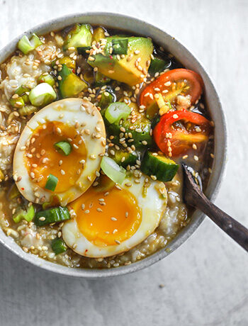 Korean Mayak (Addictive!!) Cucumber, Soft-Boiled Eggs and Avocado with Oats